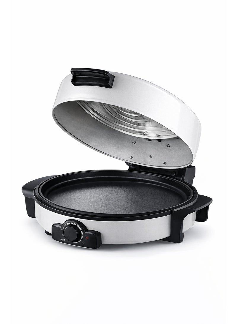 سيلفر كريست صانعة الكريب والبيتزا سيلفر كريست SC-400 – ماكينة خبز عربي بسطح غير لاصق، تحكم قابل لتعديل في درجة الحرارة، تسخين سريع، جهاز خبز كهربائي متعدد الاستخدامات للمطبخ المنزلي - Image 2